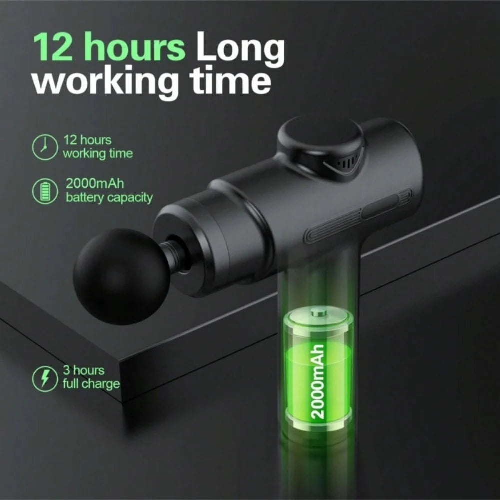 Massage Gun Deep Tissue Percussion Massager, Handheld, with 8 Massage Heads