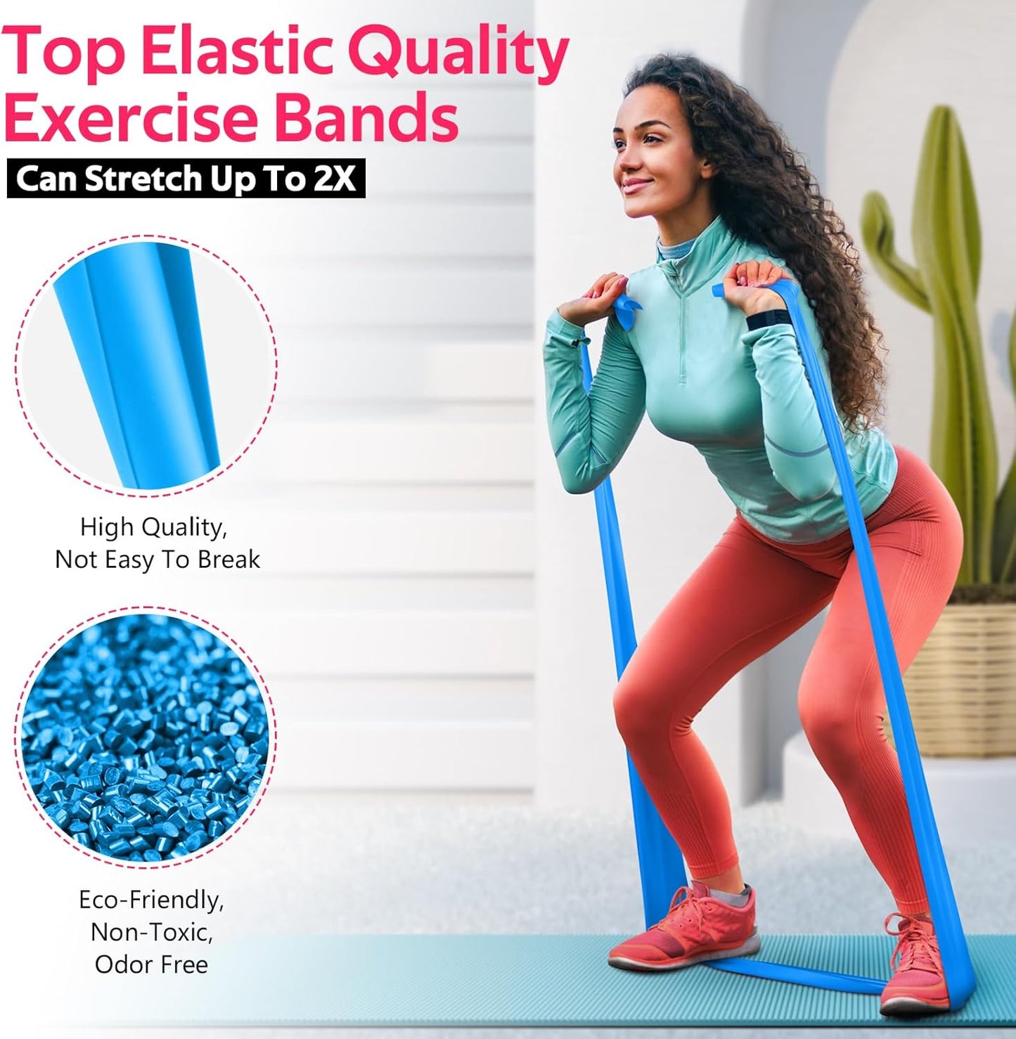 Professional Resistance Bands Set for Strength Training, Physical Therapy, Rehabilitation, Pilates, and Yoga