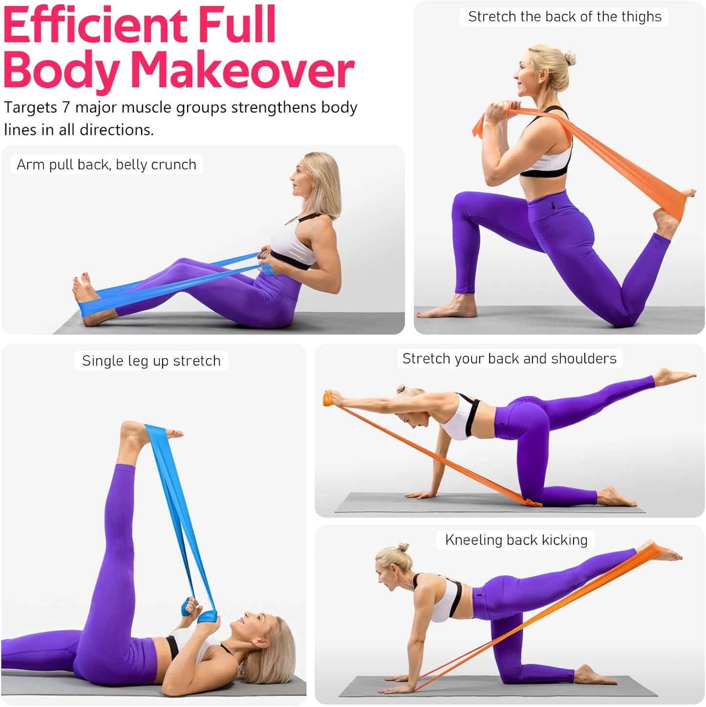 Professional Resistance Bands Set for Strength Training, Physical Therapy, Rehabilitation, Pilates, and Yoga