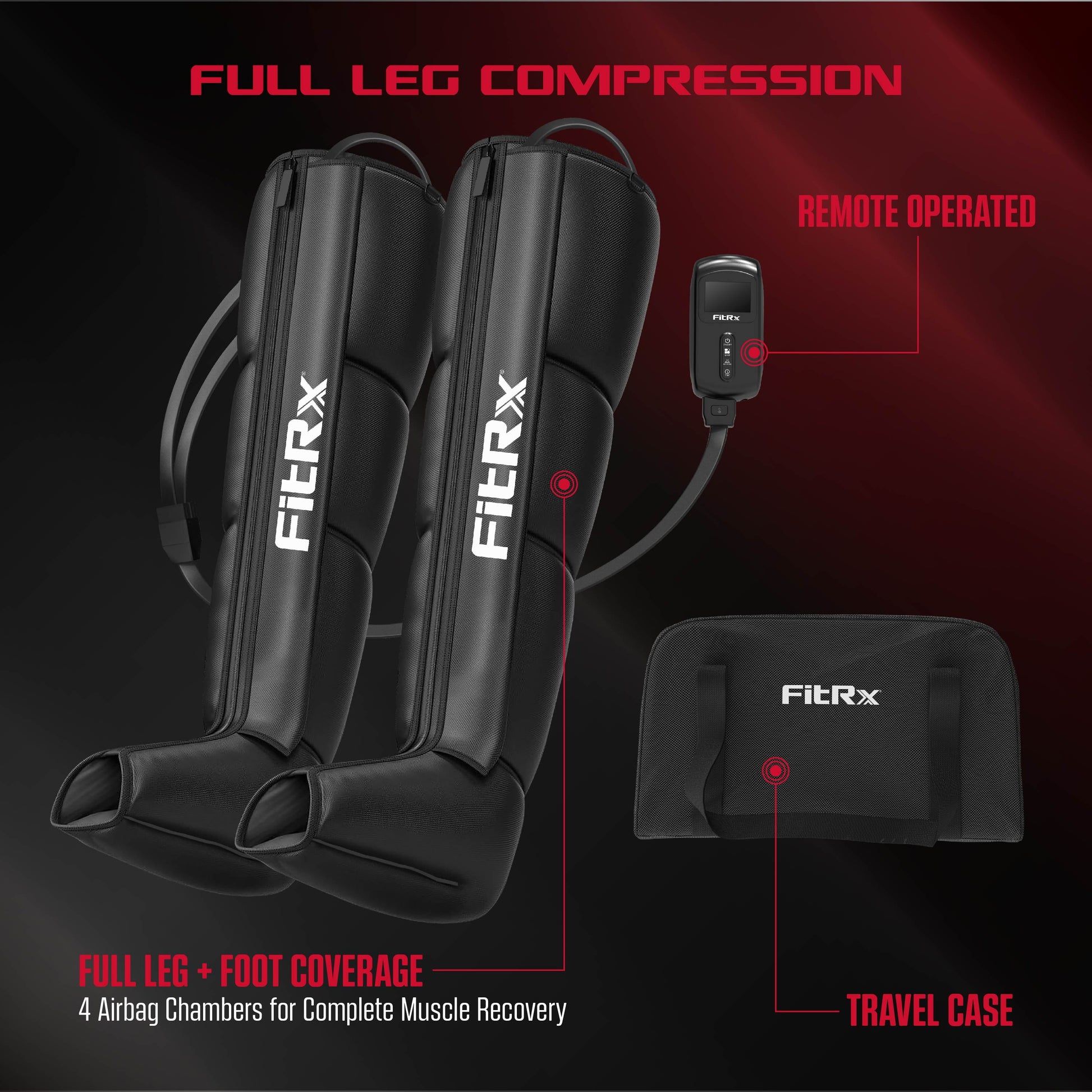 Air Compression Leg Massager Recovery System for Muscle Recovery and Improved Circulation