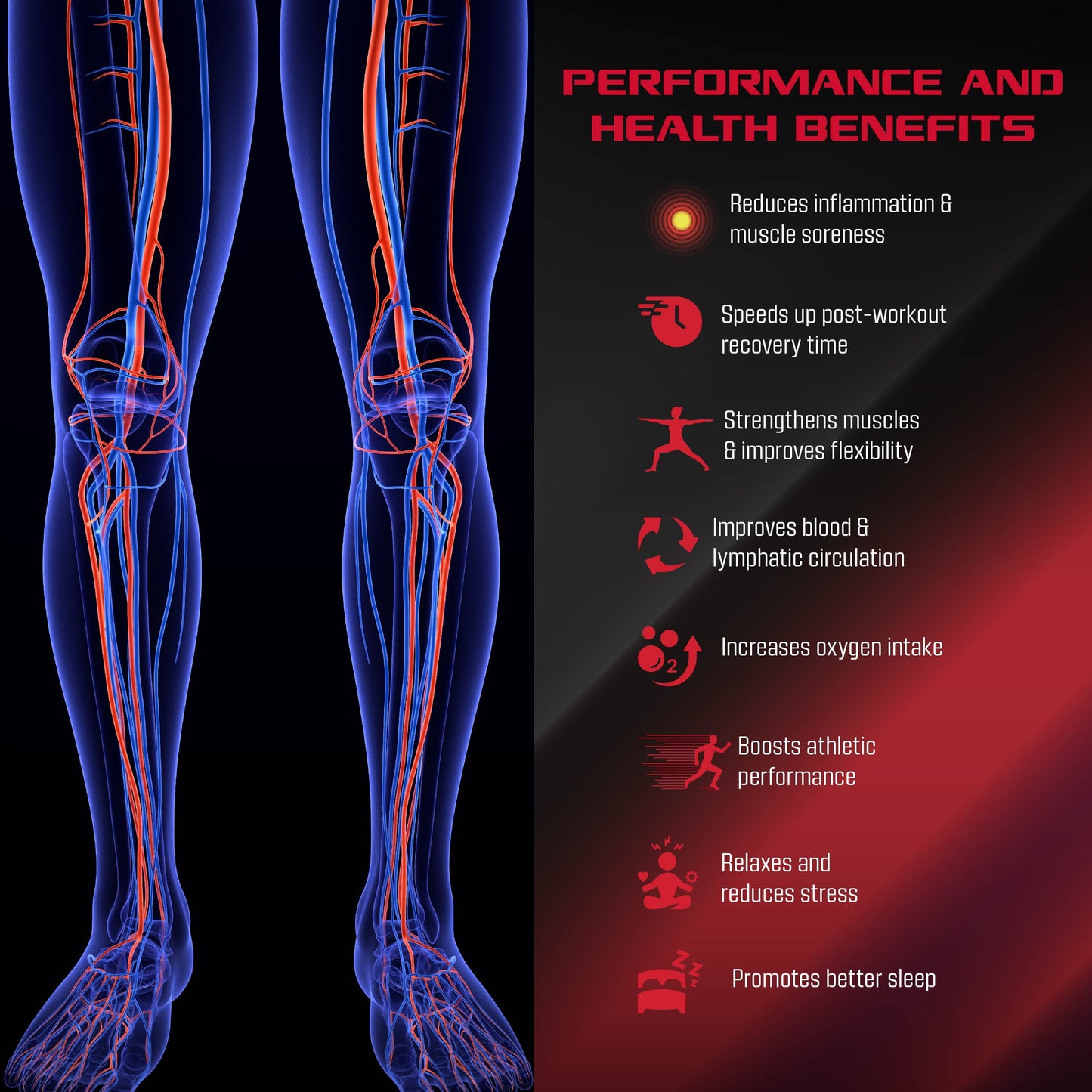 Air Compression Leg Massager Recovery System for Muscle Recovery and Improved Circulation