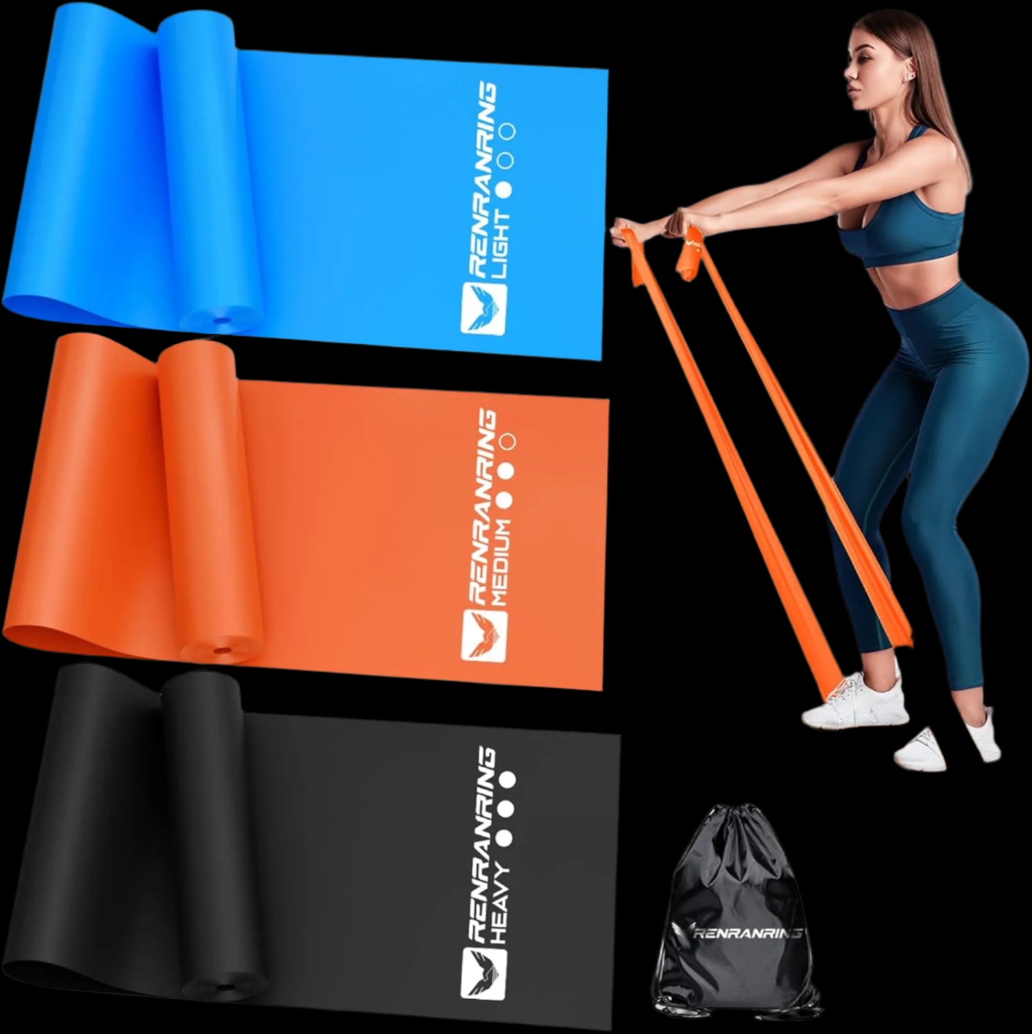 Professional Resistance Bands Set for Strength Training, Physical Therapy, Rehabilitation, Pilates, and Yoga